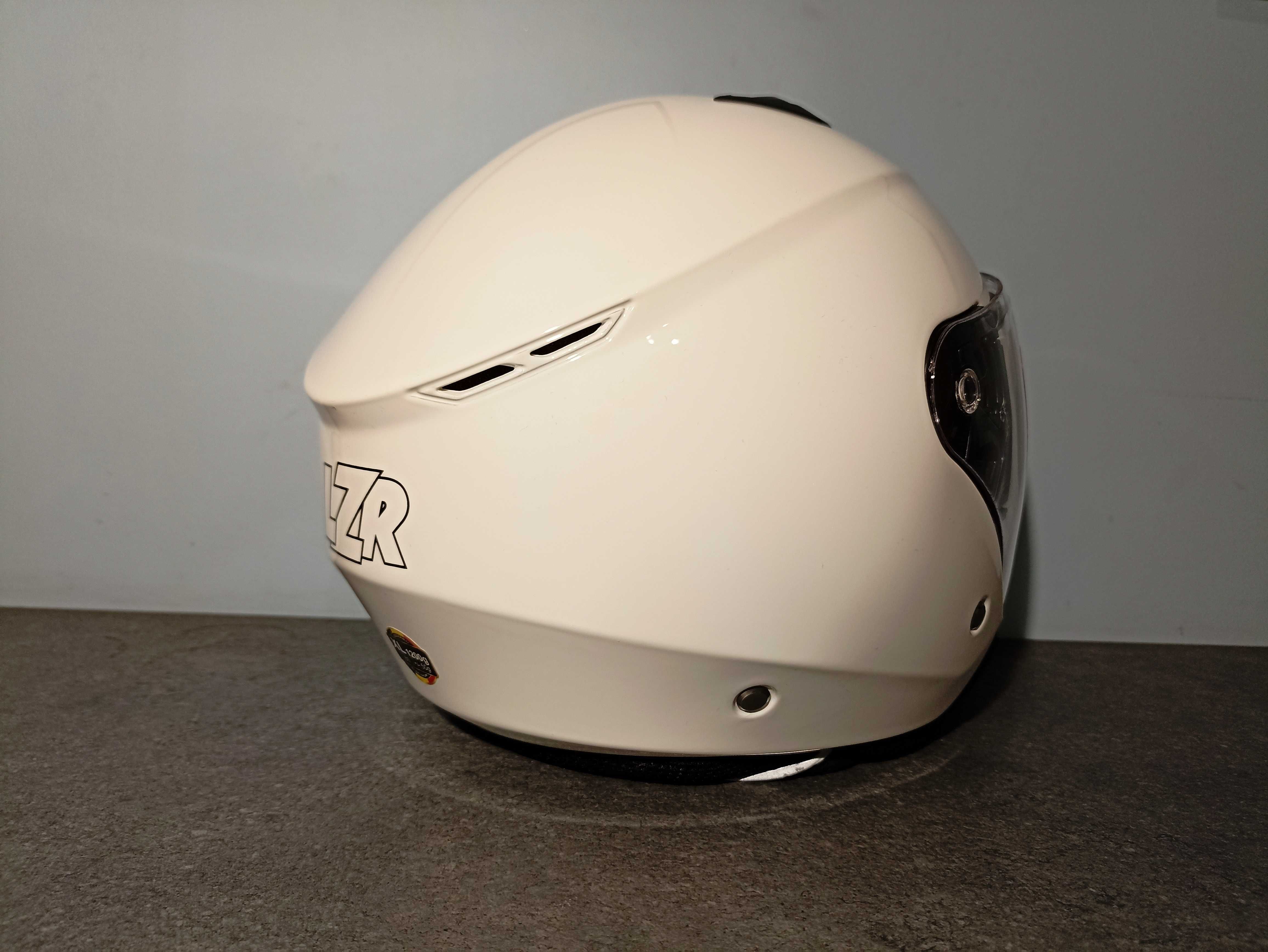 Nowy otwarty kask motocyklowy - LAZER - LZR - biały połysk - rozm. XL