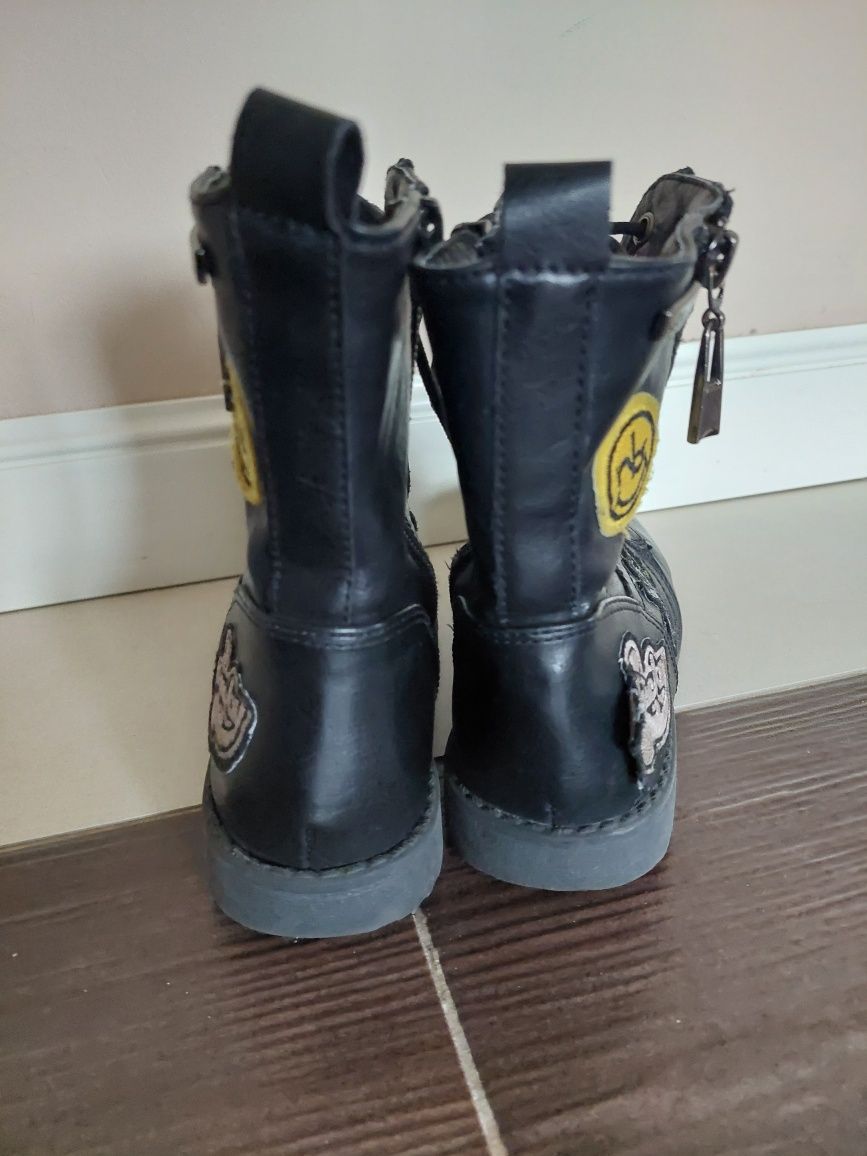 Buty skórzane 32 trapery ocieplane