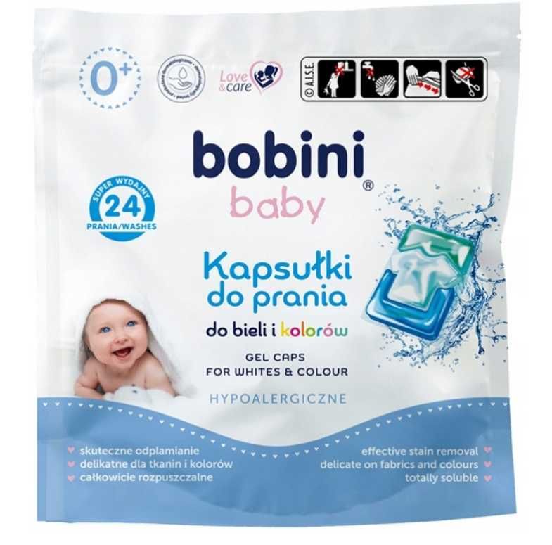 Bobini Baby Kapsułki do Prania uniwersalne Kolor i Biel 24 sztuk.