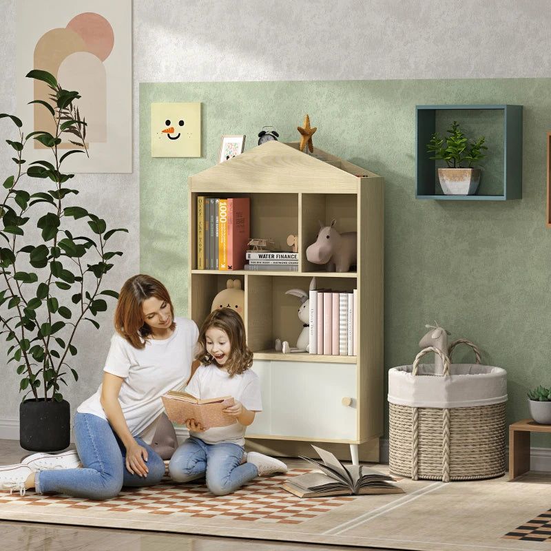 AIYAPLAY Estante Infantil com 4 Compartimentos Estante de Livros para