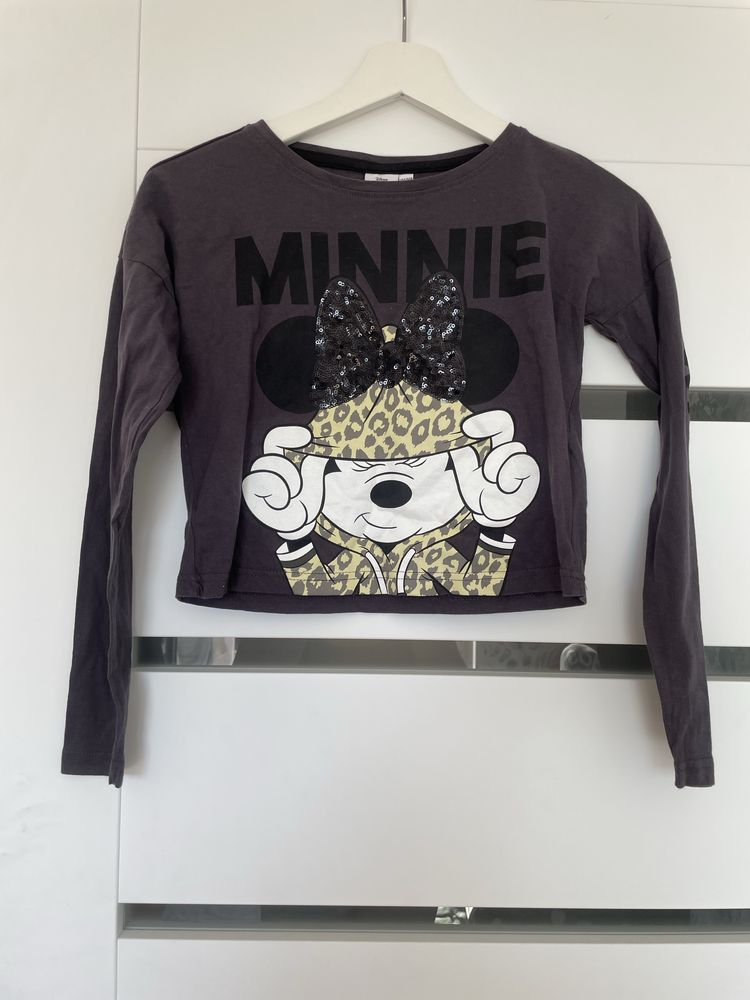 Dziewczęca bluzka z długim rękawem minnie mouse 134 cm 140 cm