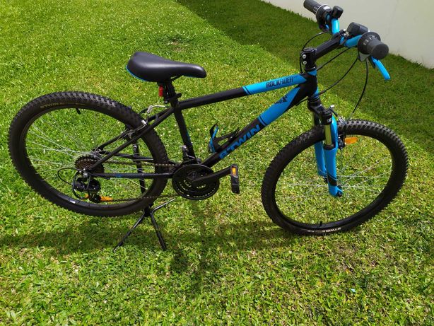 Bicicleta BTT Rockrider ST 500 24" criança 9-12 anos preta/azul