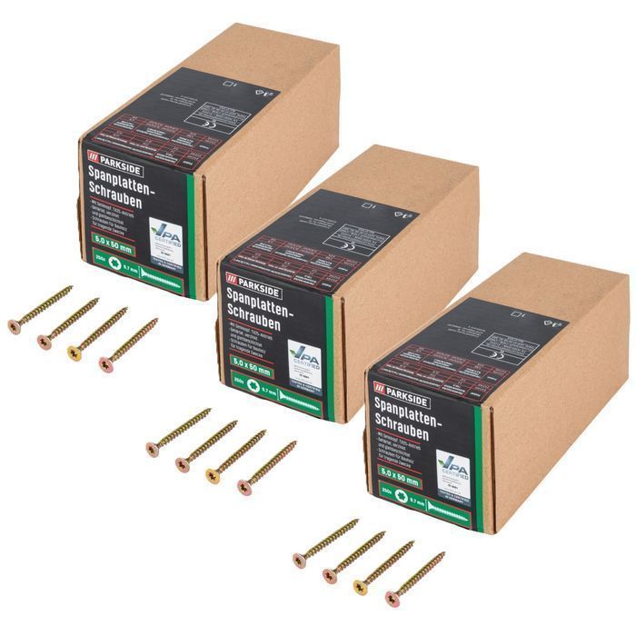 Wkręty Do Płyt Wiórowych 5x50 mm 750 szt. Torx Stożek Parkside