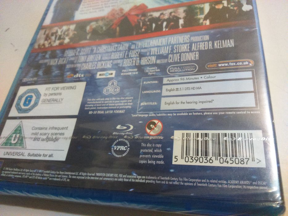 Blu-ray Novo Selado Charles Dickens A Christmas Carol