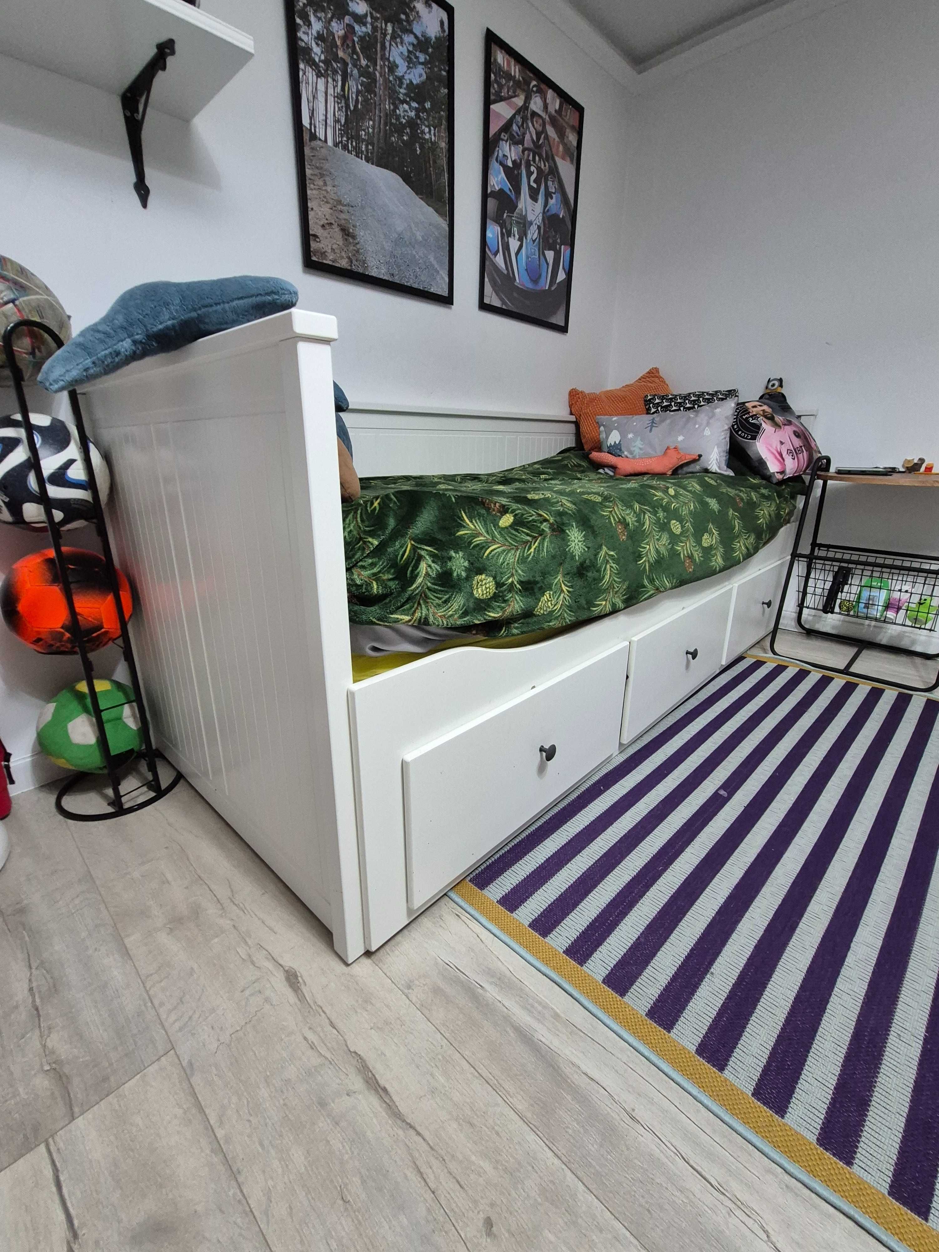 Łóżko HEMNES Ikea białe drewniane + 2 materace 80 x 200