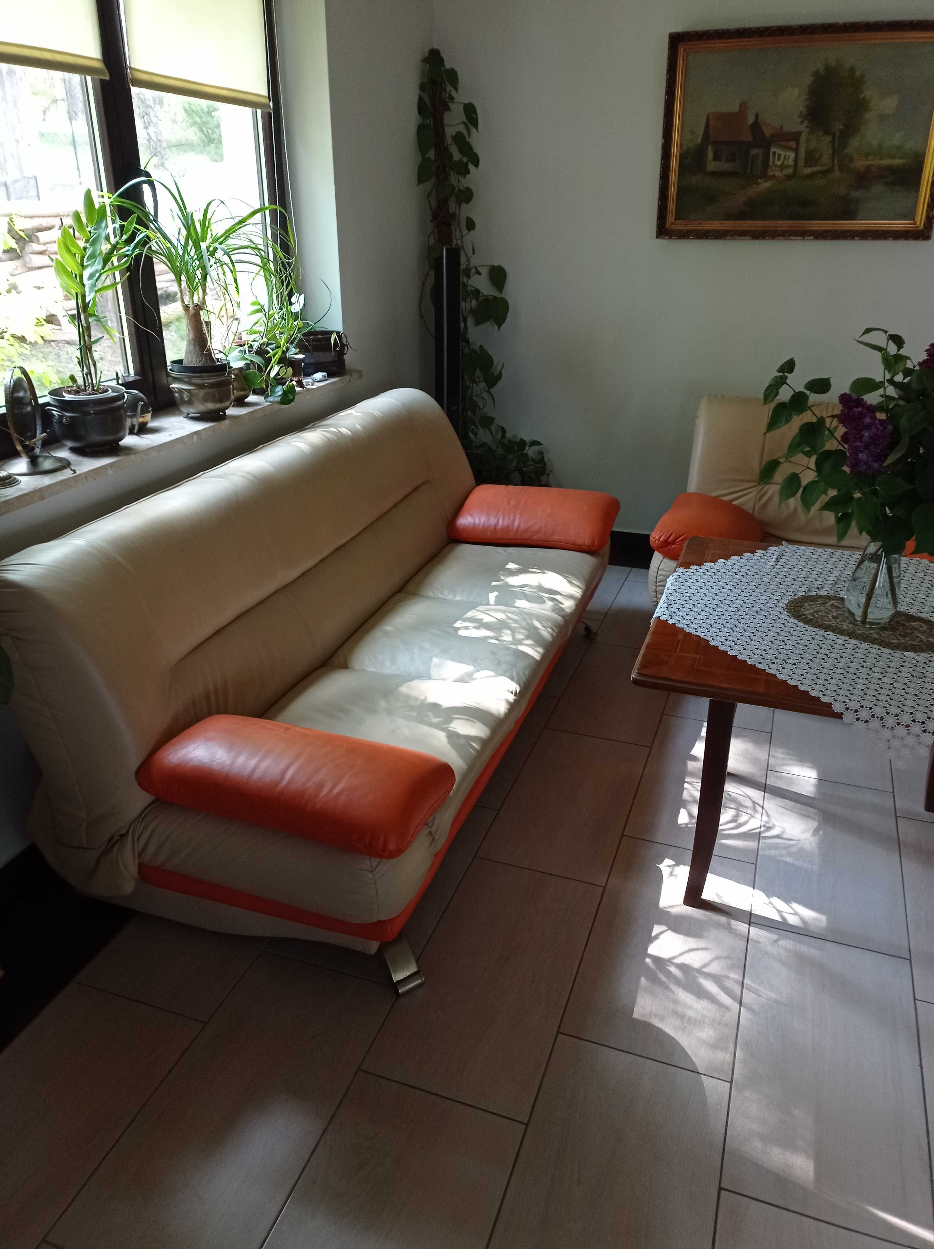 Kanapa skóra fotele wygodne kanapa rozkładana komplet wypoczynkowy