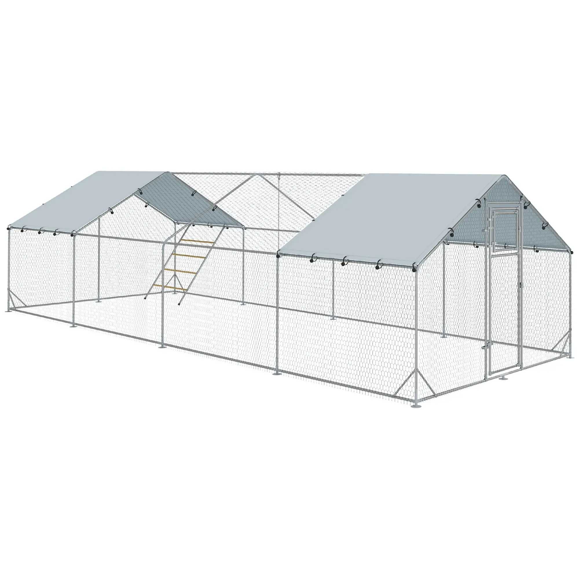 Kurnik Wybieg dla Kur XXL 3x8m 24m2 24-30 kur OCYNKOWANY MOCNY Woliera