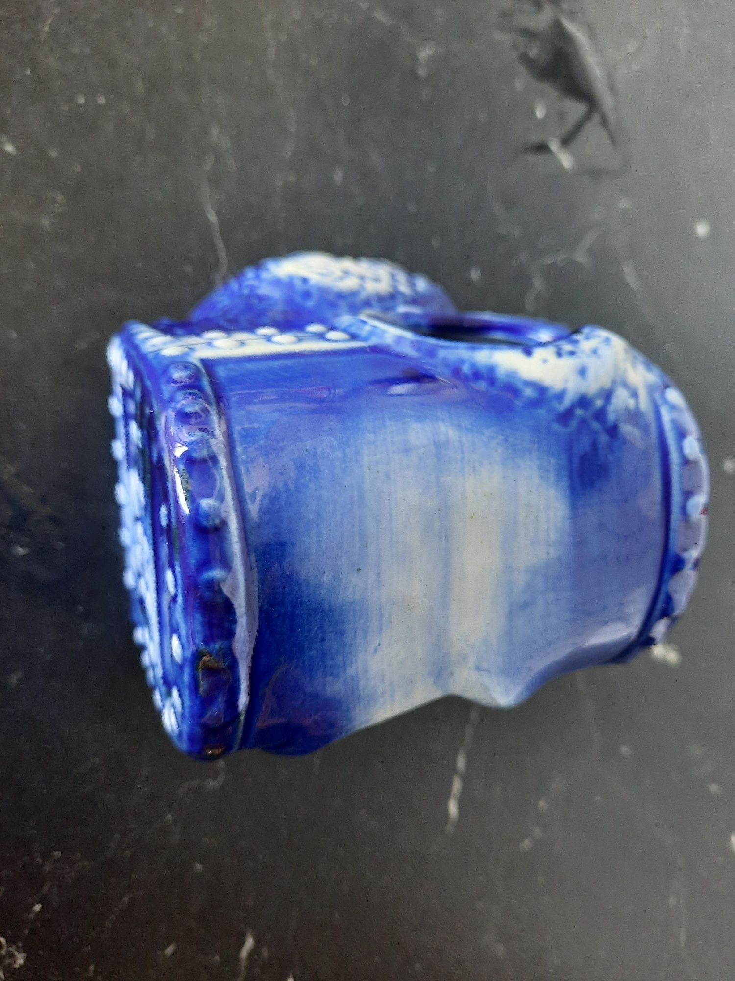 Ceramiczny porcelit domek kufer skarb ozdobna akwarium niebieskie