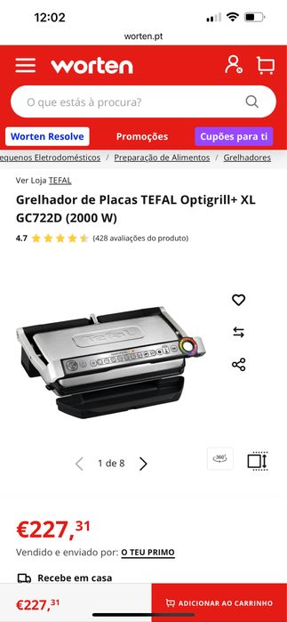 Grelhador Tefal Optigrill XL