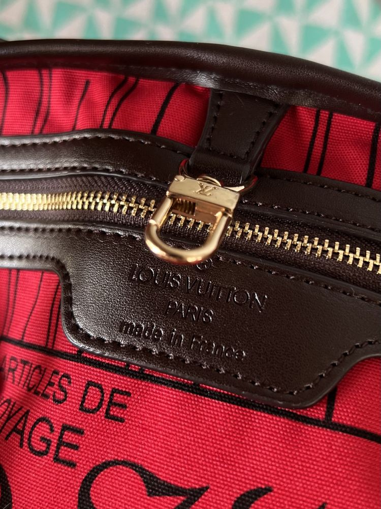 Сумка шоппер кожа и канва Louis Vuitton оригинал новая номерная