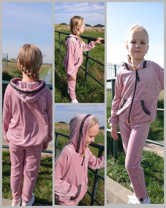 Welurowy dres, komplet rozmiar 92 - 122