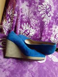 Cudne buty Clarks damskie niebieski zamsz 38/24 cm na wiosnę