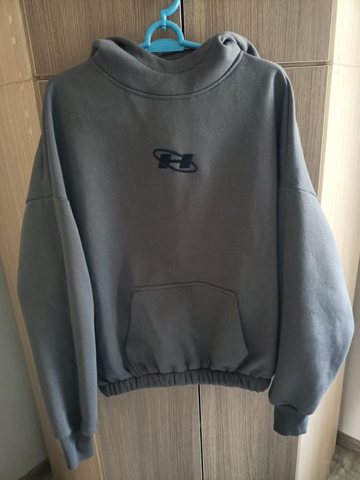 Szara Bluza z Kapturem Oversize