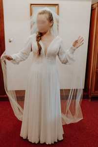 Suknia ślubna Ariane Herve Paris. Odpinane rękawy!