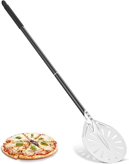Szpatuła do pizzy SMRONAR z aluminium, 6" okrągła, z długim uchwytem