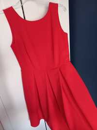 House- letnia klasyczna czerwona elegancka sukienka rozm S