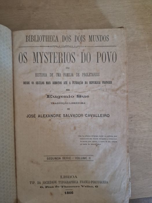 OS MYSTERIOS DO POVO. [3 VOLUMES]..de Eugénio Sue