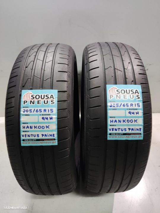 2 pneus semi novos 205-65r15 hankook - oferta dos portes 85 euros