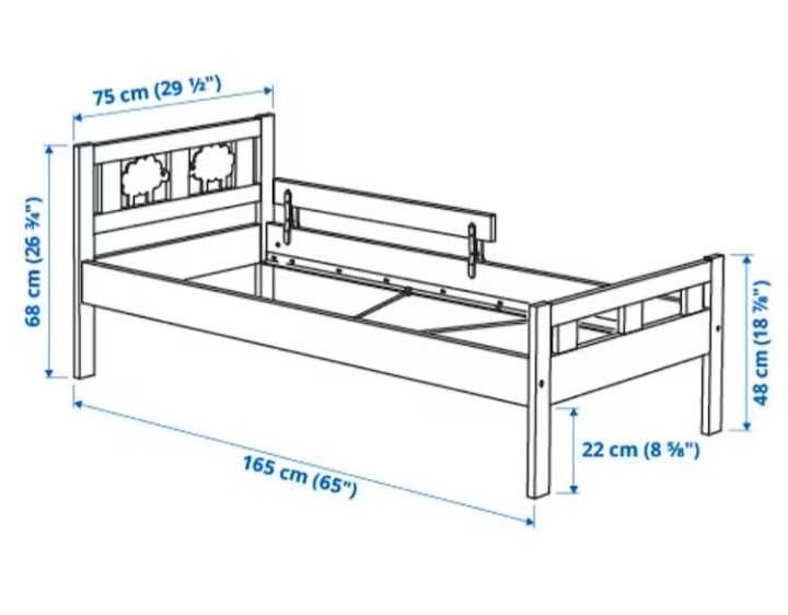 Łóżko dziecięce ikea KRITTER ze stelażem i materacem