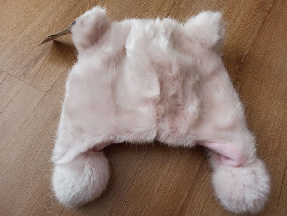 Nowa śliczna czapka futrzak miś kotek dla dziewczynki rozm. 52-53