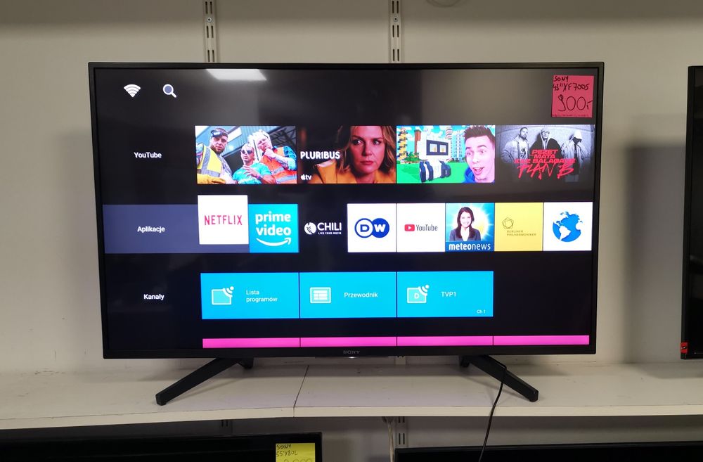 Sony 43 cale 4K UHD hdr Smart WIFI DVB-T2 HEVC 43XF7005 gw3m telewizor