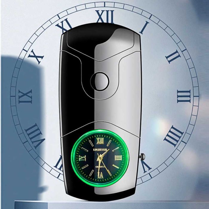 Зажигалка USB 2 дуги + часы в подарочной упаковке LB-770