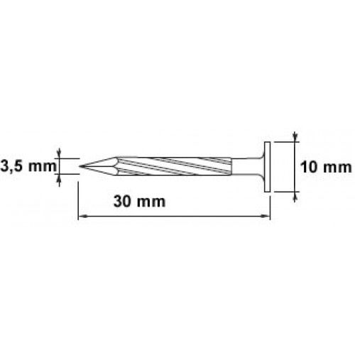 Цвях гвинтовий для бітумної черепиці 30/3,5 mm