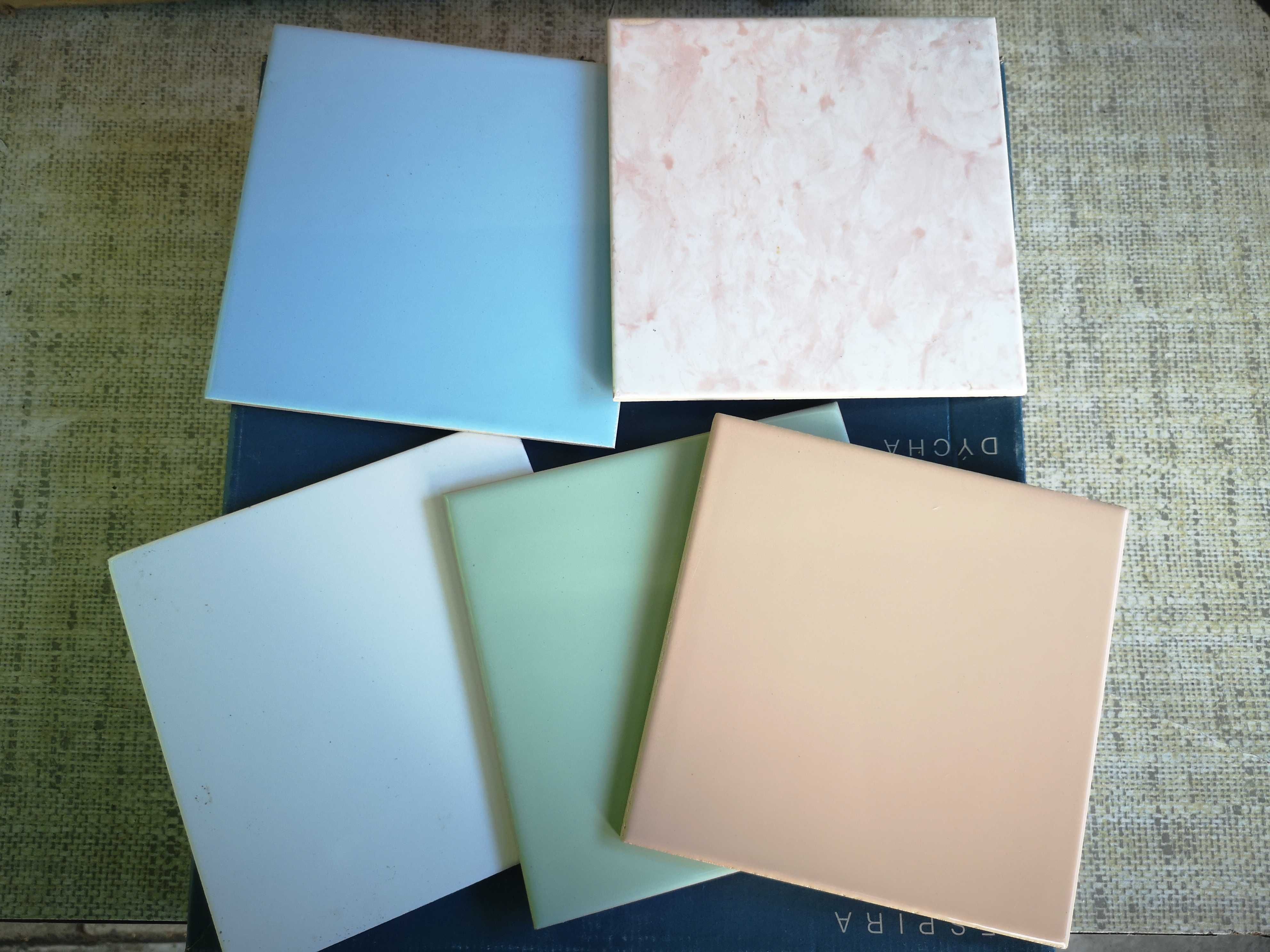 Płytki, glazura, PRL 15x15cm 1400szt. różne kolory 60gr. za 1szt