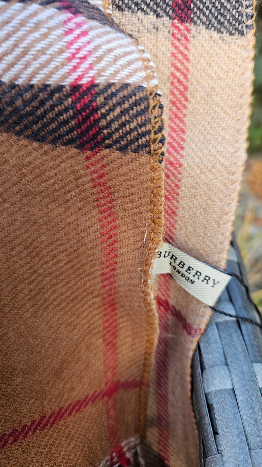 Duży szal dwustronny wzor Burberry