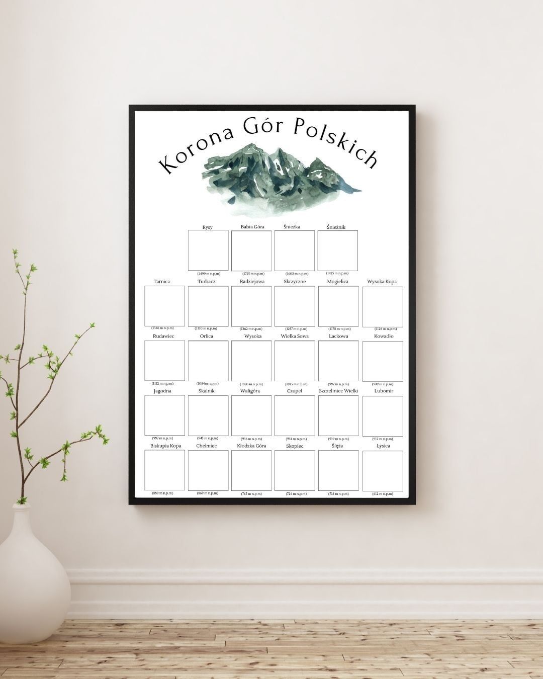 Plakat Korona Gór Polskich A2 Możliwość personalizacji