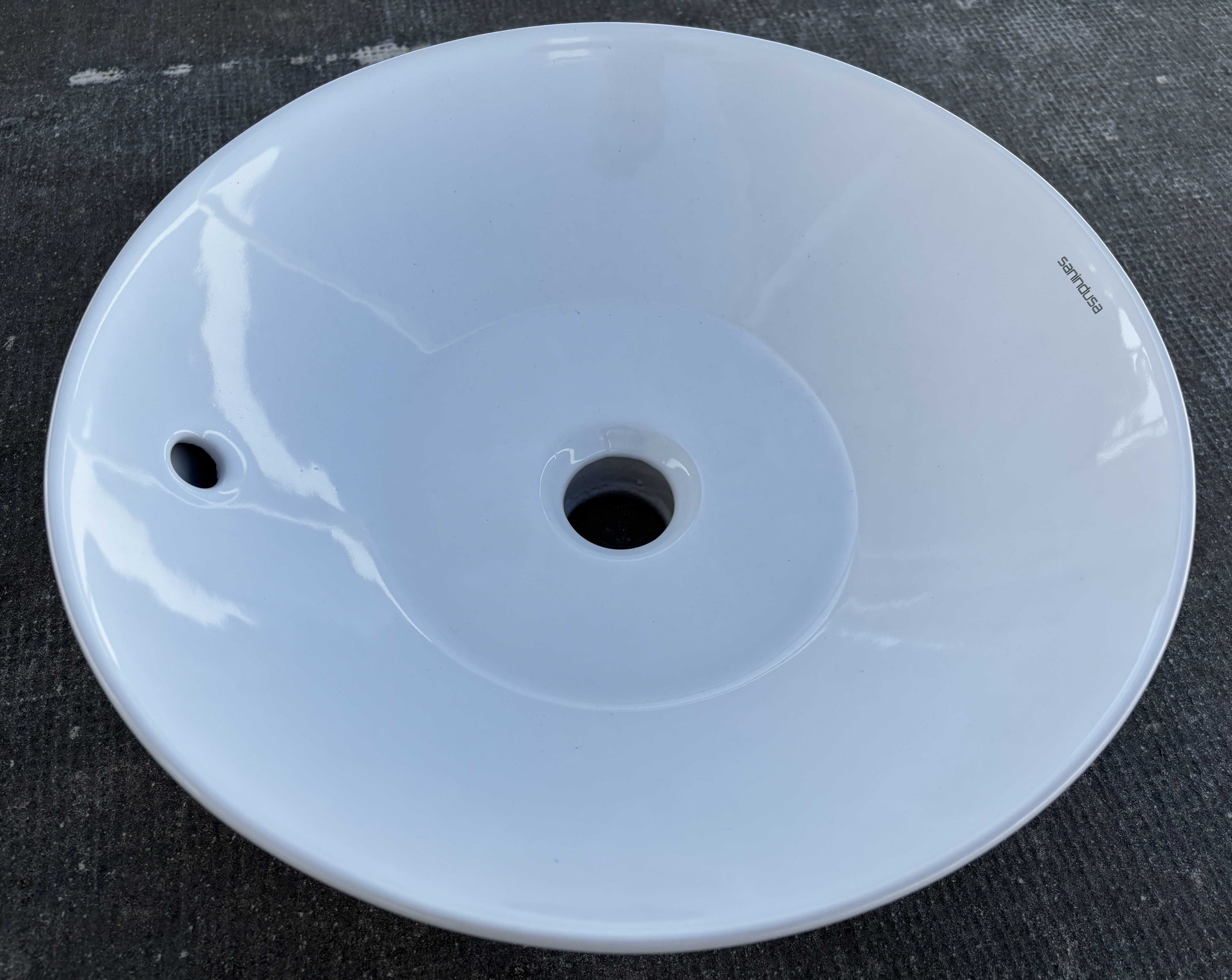 Lavatorio de Pousar Redondo Cerâmico SANINDUSA Sanlife D38 – Novo