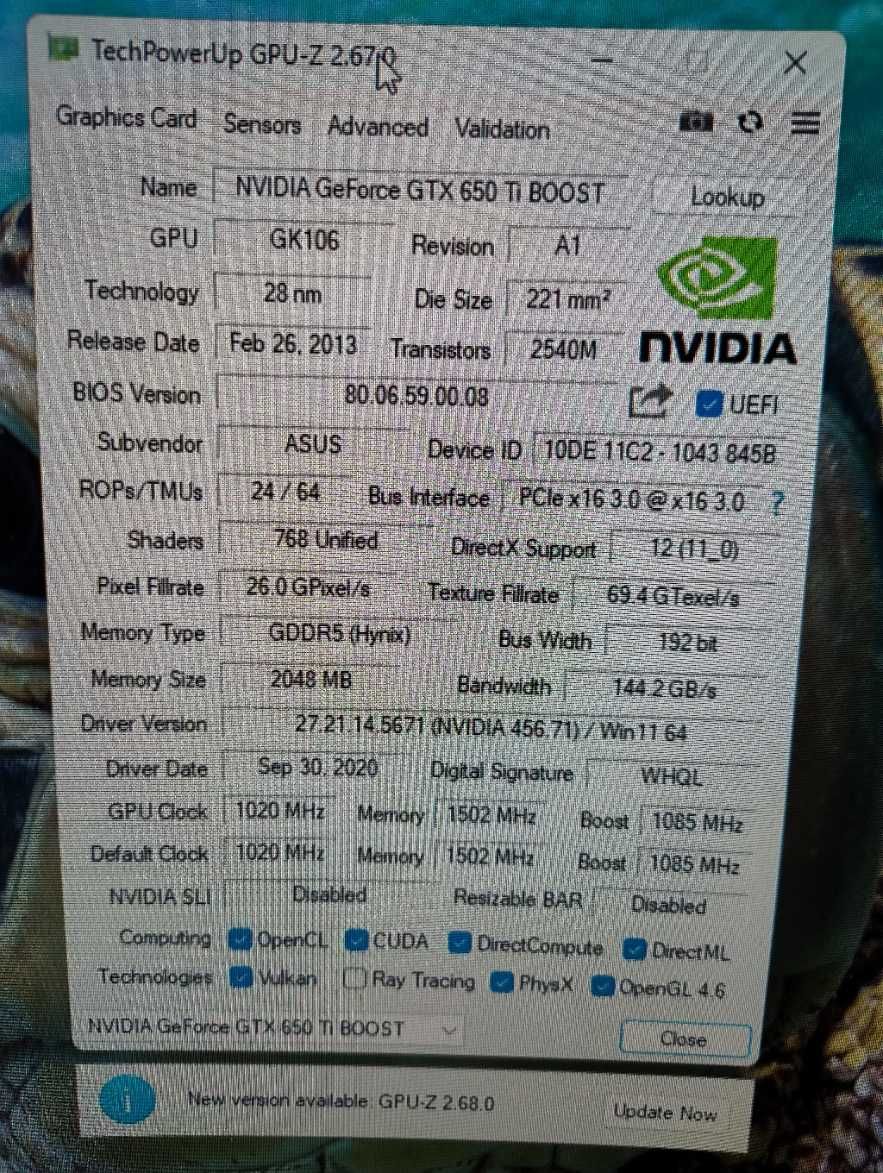 Видеокарта ASUS GTX 650 Ti BOOST 2GB Direct CU II