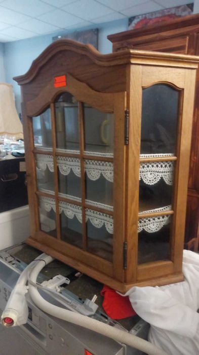 Witryna wisząca dębowa starodawna