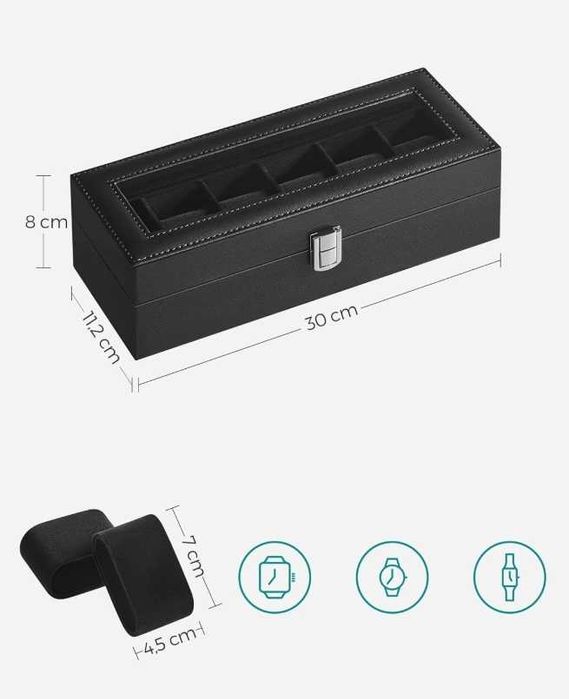 Eleganckie Etui na 6 Zegarków Pudełko zegarki męskie nowe