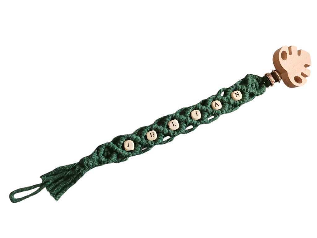 Zawieszka do smoczka personalizowana Bawełniane Warkocze