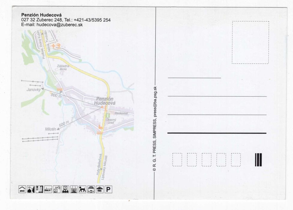 Pocztówka Penzion Hudecova Zuberec, RTG Press, Słowacja, Czysta