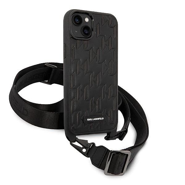 Etui Karl Lagerfeld Monogram Plaque Logo Strap na iPhone 14 Plus - cza