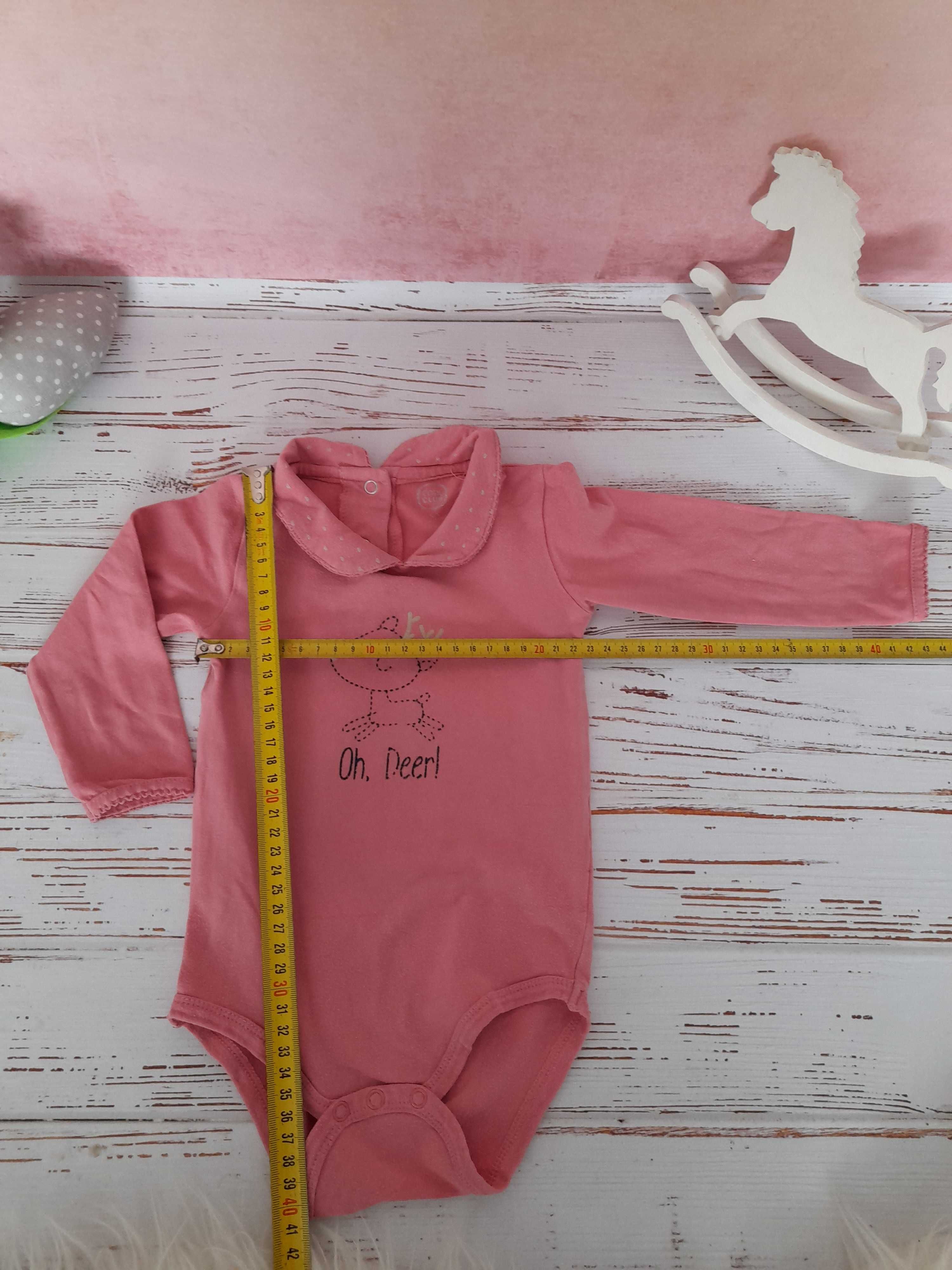 Zestaw świąteczny ogrodniczki jeansowe body z reniferem Mikołajki 80