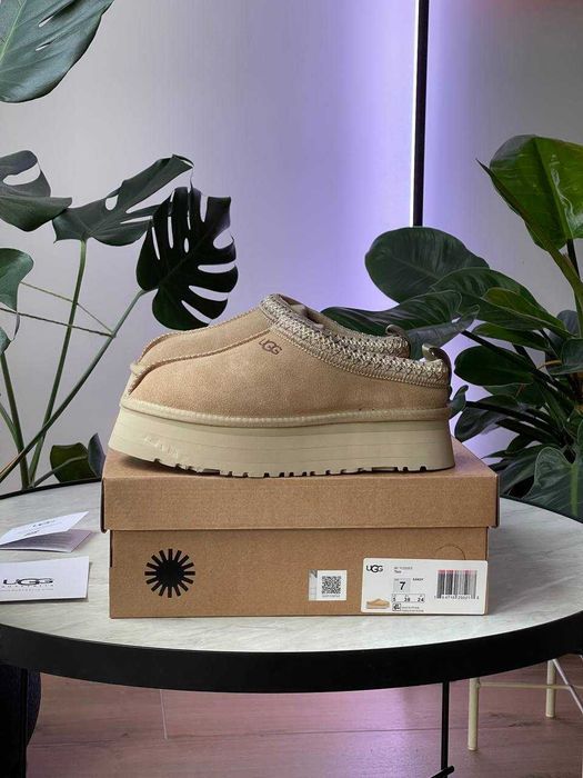 Женские зимние тапочки Ugg Tasman Platform Chestnut угги тасман уггі