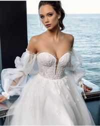Свадебное платье со сьемными рукавами