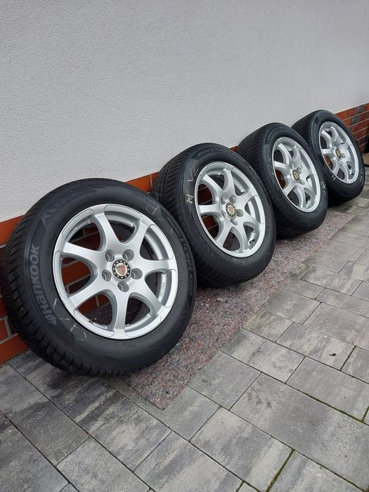 Felgi 16 Anzio 5x112 7x16 et38 oc70 opony zimowe Hankook 205/60 r16