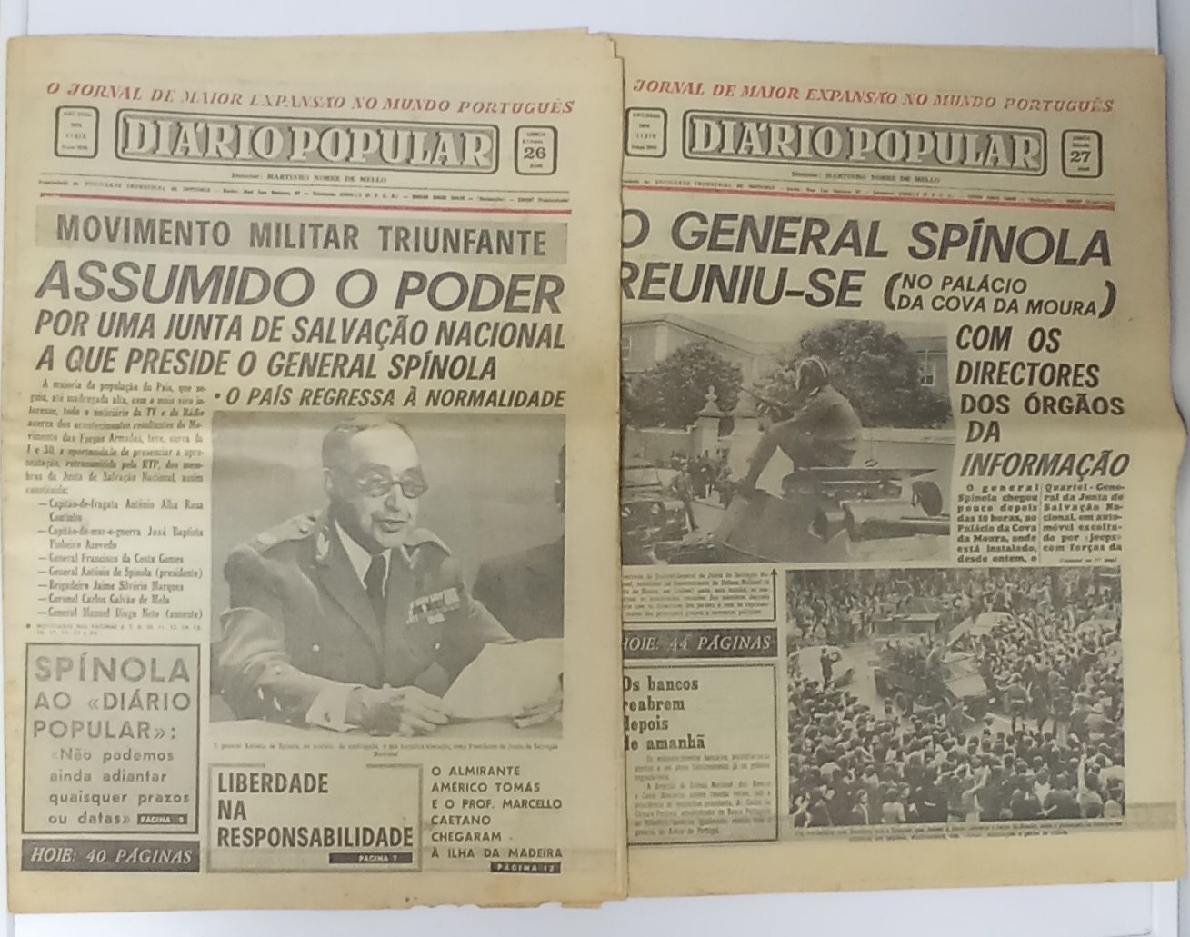 50 Anos 25 de Abril Jornais Diário Popular