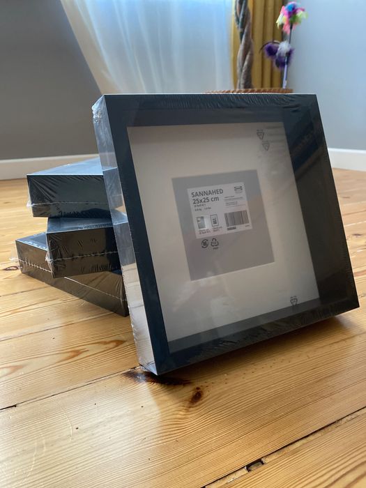 Ramki do zdjęć IKEA 25x25 czarne kwadraty nowe