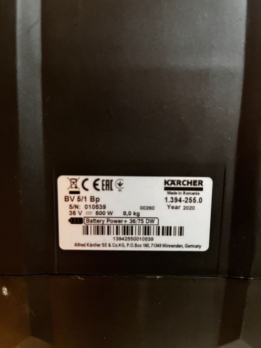 Karcher BV 5/1 Bp / F-ra VAT/odkurzacz plecakowy akumulatorowy/bateria