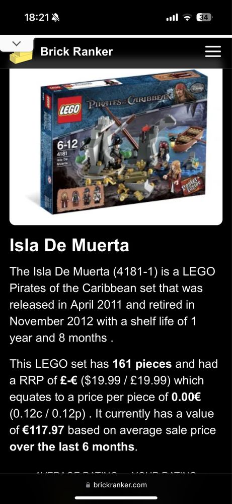 Lego 4181  Pirates of the Caribbean -  Isla De Muerta
