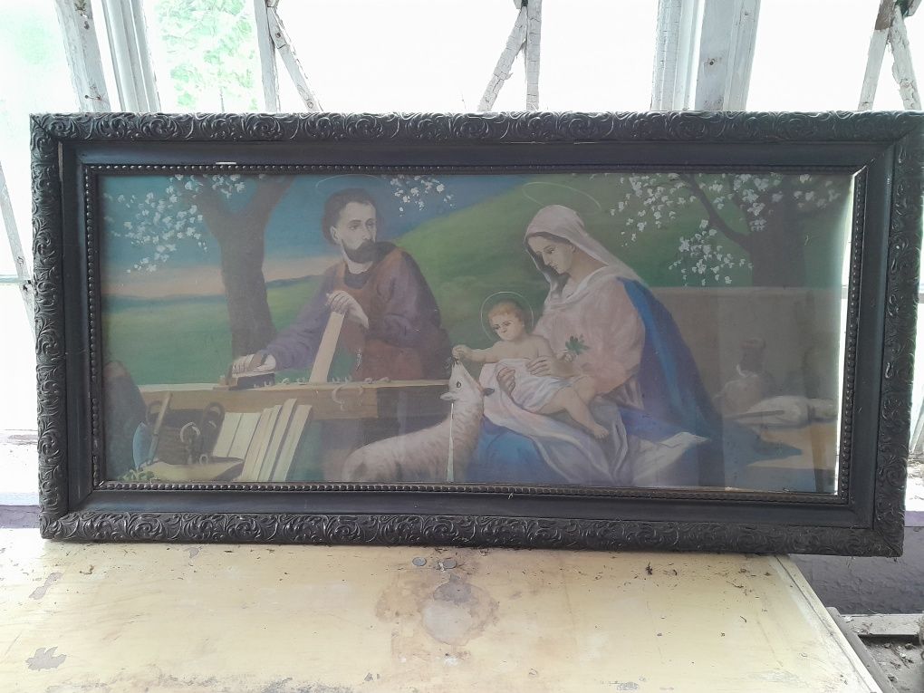 Obraz  św.Józef cieśla,M.Boska,P.Jezus obraz ze szkłem łódzkie
Kateg