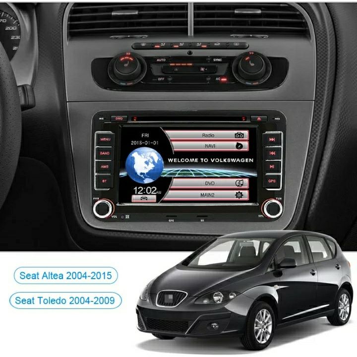 Auto Rádio Seat Altea & Toledo Aro Incluído Com GPS DVD USB Bluetooth