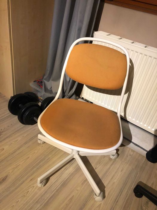 fotel do biurka młodzieżowy kolor musztardowy , Ikea