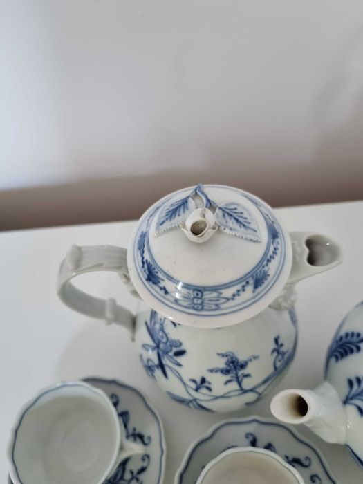 Stary Serwis do Kawy mokki Meissen/Miśnia Wzór Cebulowy