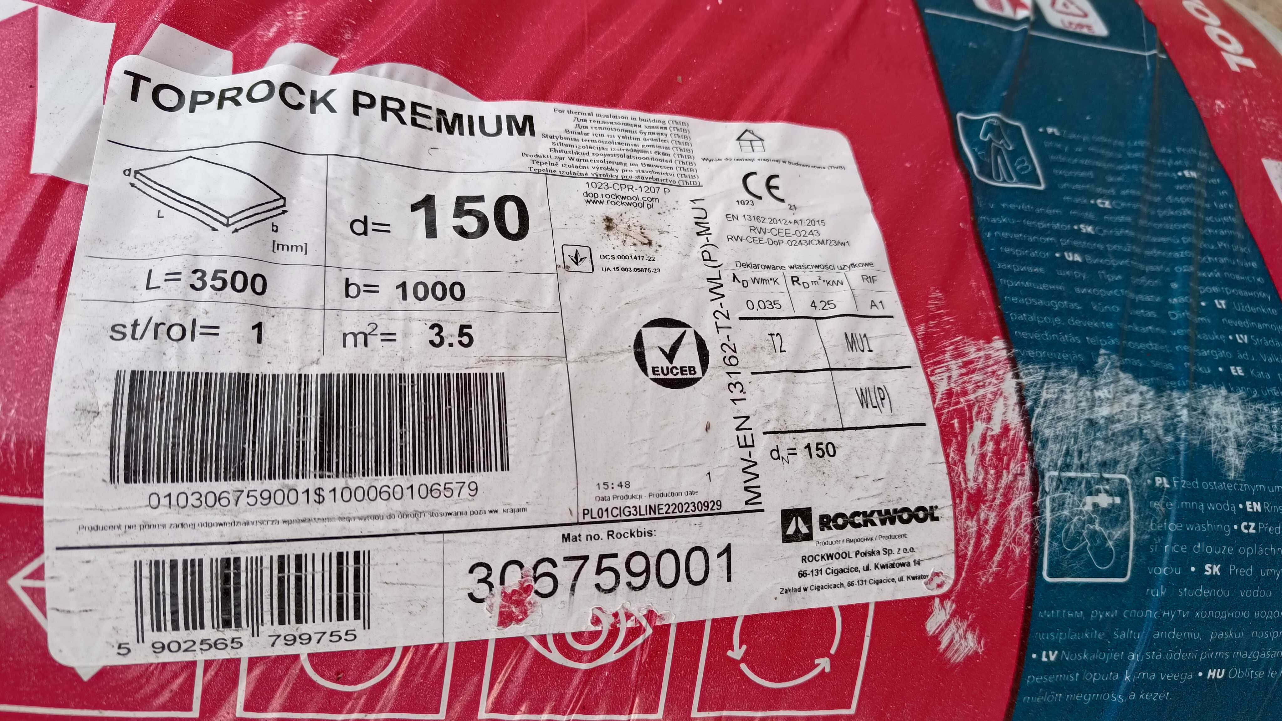 Rockwool Toprock lambda 0,035